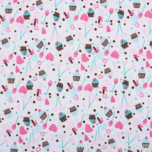 Cute Ice Cream Pattern Polyester Jersey Fabric